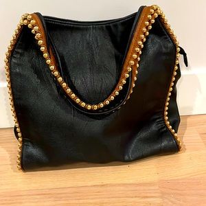 Big Buddha black vegan leather tote bag